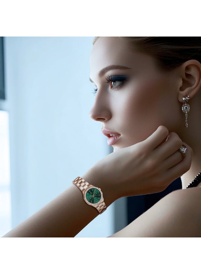 سافيرو ساعة نسائية فاخرة بسوار صغير من الفولاذ المقاوم للصدأ، وشاشة عرض، ومقاومة للماء حتى 5 ATM، وساعة كوارتز، هدية مثالية للنساء. - Image 3